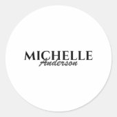 Einfache moderne Monogramm Runder Aufkleber (Vorderseite)
