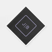 Einfache moderne Monogramm schwarz und Lavendel Serviette (Ecke)