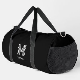 Einfache moderne Monogramm Schwarz/Weiß Duffle Bag