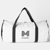 Einfache moderne Monogramm Schwarz/Weiß Duffle Bag (Vorderseite)
