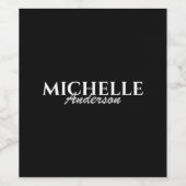 Einfache moderne Monogramm Weinetikett (Einzelnes Label)