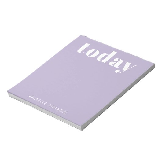 Einfache moderne Motivierend Personalisierte Lilac Notizblock (Rotiert)