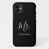 Einfache Moderne Mr. Groom Newlywed Elegant Case-Mate iPhone Hülle (Rückseite)