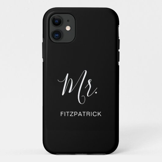 Einfache Moderne Mr. Groom Newlywed Elegant Case-Mate iPhone Hülle (Rückseite)