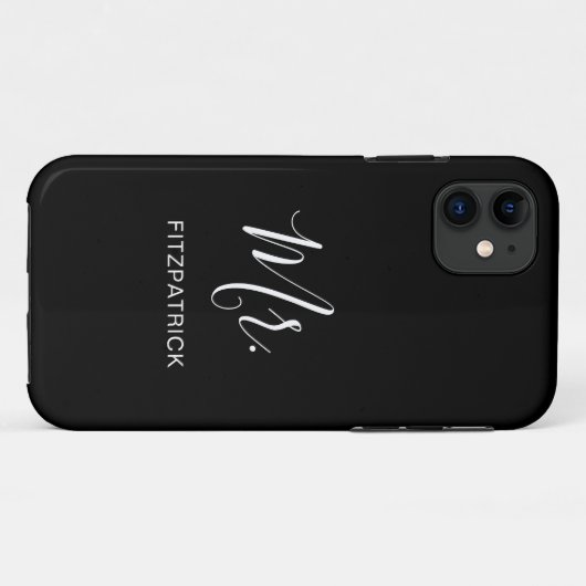 Einfache Moderne Mr. Groom Newlywed Elegant Case-Mate iPhone Hülle (Rückseite (Horizontal))