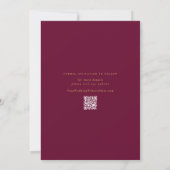 Einfache moderne Mulberry Wine and Gold Wedding Save The Date (Rückseite)