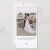 Einfache moderne Multi-Foto Collage Hochzeit Dankeskarte (Rückseite)