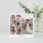 Einfache moderne Multi-Foto Collage Hochzeit Dankeskarte (Stehend Vorderseite)
