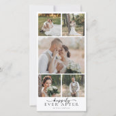 Einfache moderne Multi-Foto Collage Hochzeit Dankeskarte (Vorderseite)