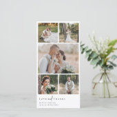 Einfache moderne Multi-Foto Collage Hochzeit Dankeskarte (Stehend Vorderseite)