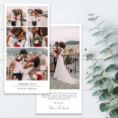 Einfache moderne Multi-Foto Collage Hochzeit Dankeskarte