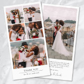 Einfache moderne Multi-Foto Collage Hochzeit Dankeskarte