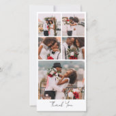 Einfache moderne Multi-Foto Collage Hochzeit Dankeskarte (Vorderseite)