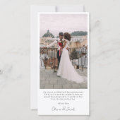 Einfache moderne Multi-Foto Collage Hochzeit Dankeskarte (Rückseite)