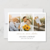 Einfache, moderne Multi-Foto Collage Save the Date Magneteinladung (Vorderseite)