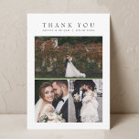 Einfache moderne Multi-Foto-Hochzeit W Hinweis Dankeskarte<br><div class="desc">Einfache moderne Hochzeit danke Ihnen Karte mit Notiz.</div>