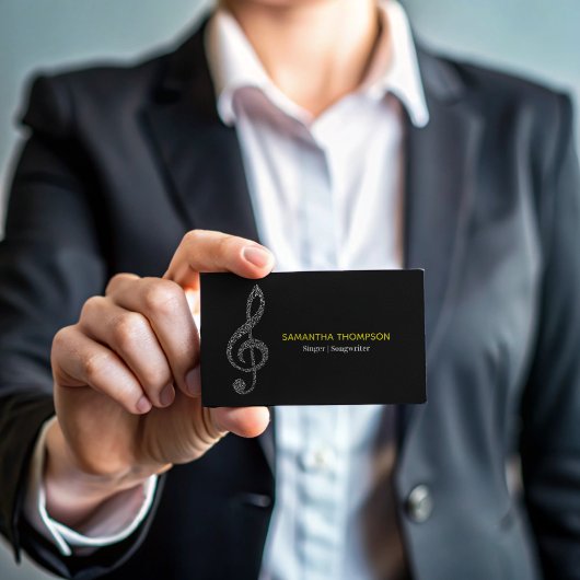 Einfache moderne Musiknote Vollständiger Name mit Magnetische Visitenkarte