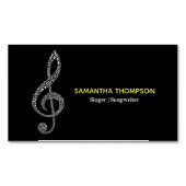 Einfache moderne Musiknote Vollständiger Name mit Magnetische Visitenkarte (Vorderseite)