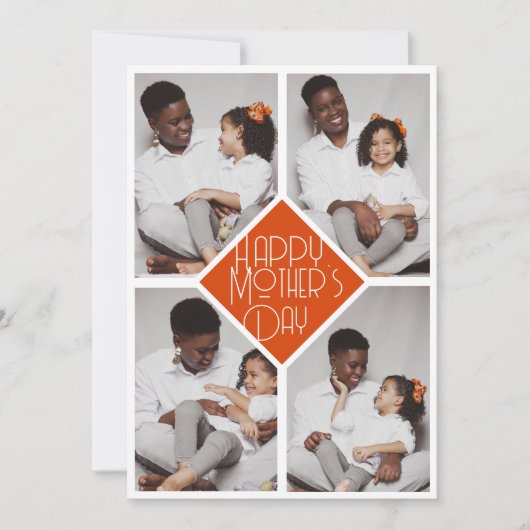 Einfache moderne Mütter Foto Familienkollektion Feiertagskarte (Vorderseite)