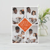 Einfache moderne Mütter Foto Familienkollektion Feiertagskarte (Stehend Vorderseite)