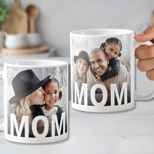 Einfache moderne Mutter-Foto Kaffeetasse