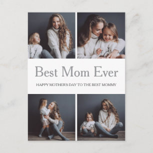 Einfache moderne Muttertags-Foto-Familien-Collage Feiertagspostkarte
