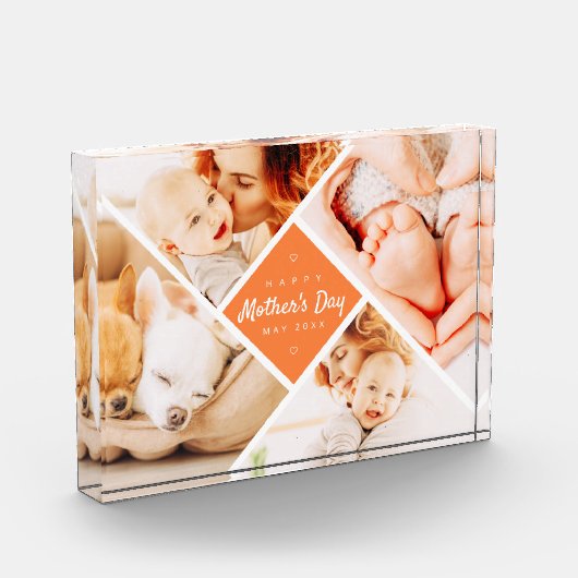 Einfache, moderne Muttertagsgewohnheit Fotoblock (Links)