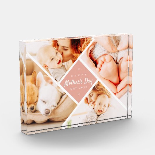 Einfache, moderne Muttertagsgewohnheit Fotoblock (Links)