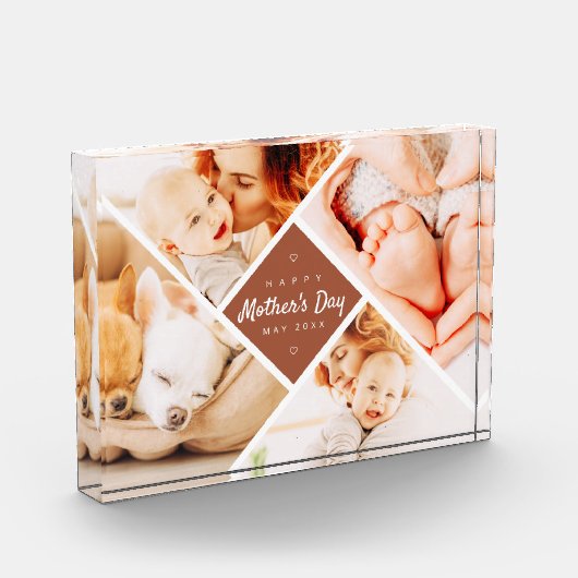 Einfache, moderne Muttertagsgewohnheit Fotoblock (Links)