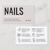 Einfache, moderne Nägel-Aftercare-Karte Visitenkarte (Vorne/Hinten)