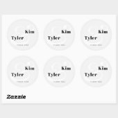 Einfache moderne Namen monogram danke Hochzeit Runder Aufkleber (Blatt)