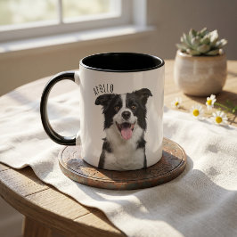 Einfache moderne Namens- und Fototasse für Haustie Tasse