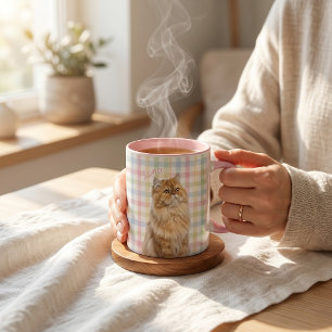 Einfache moderne Namens- und Fototasse für Haustie Tasse