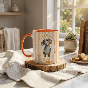 Einfache moderne Namens- und Fototasse für Haustie Tasse