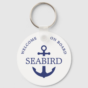 Einfache, moderne Nautical Anchor-Begrüßung an Bor Schlüsselanhänger