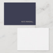 Einfache moderne Navy Blue Beruflich Mitteilungskarte (Vorne/Hinten)