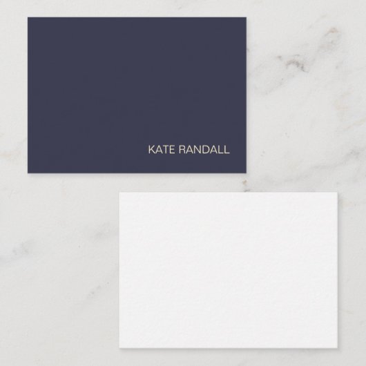 Einfache moderne Navy Blue Beruflich Mitteilungskarte (Vorne/Hinten)