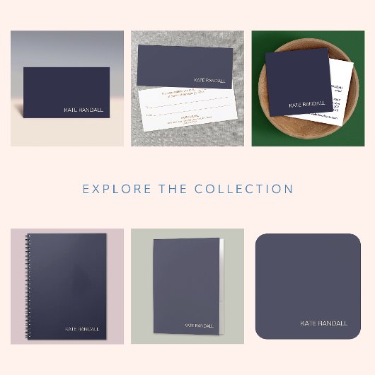 Einfache moderne Navy Blue Beruflich Visitenkarte