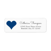 Einfache moderne Navy Blue Heart Girl Script Name (Vorne)