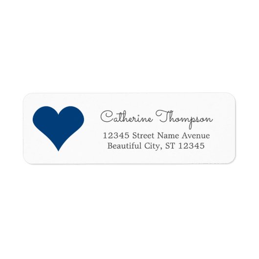 Einfache moderne Navy Blue Heart Girl Script Name (Vorne)