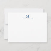 Einfache moderne Navy Blue Monogram Note Card Einladung (Vorderseite)