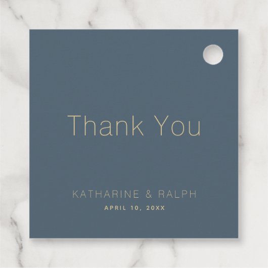 Einfache moderne Navy Blue Monogram Wedding Vielen Geschenkanhänger (Rückseite)