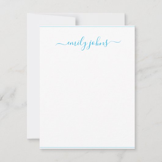 Einfache moderne Navy Blue Script Beruflich Mitteilungskarte (Vorderseite)