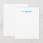 Einfache moderne Navy Blue Script Beruflich Mitteilungskarte (Vorne/Hinten)