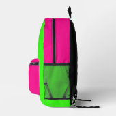 Einfache moderne Neon Fluorescent Green Bedruckter Rucksack (Rechts)