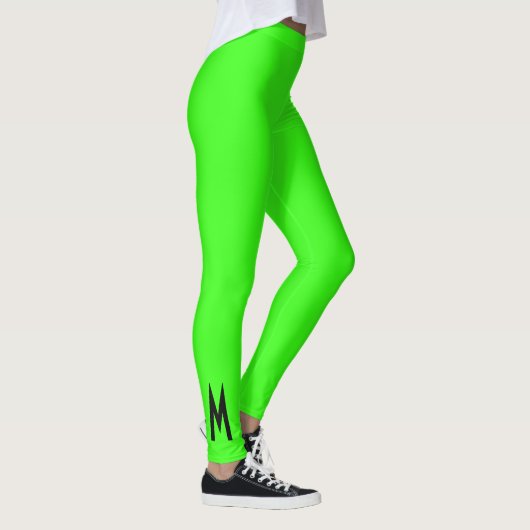 Einfache moderne Neon Fluorescent Green Leggings (Rechts)