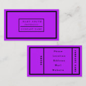 Einfache moderne Neon Fluorescent Lila Visitenkarte (Vorne/Hinten)