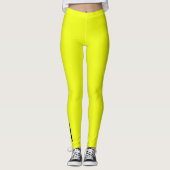 Einfache moderne Neon Fluorescent Yellow Leggings (Vorderseite)