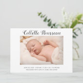 Einfache moderne Neugeborene Foto Geburtsstunde Ankündigung (Stehend Vorderseite)