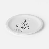 Einfache moderne Neutral-Dusche für Mädchen Pappteller (Schrägansicht)